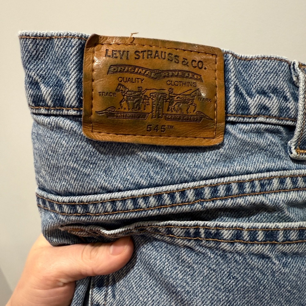 VTG 90s Levi's 545 Mens Jeans W40 L36 Light Wash Straight Leg Denim Pants Casual - Picture 12 of 13